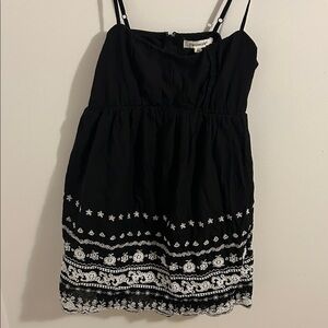 Francesca's Collections Black and White Embroidered Mini Dress